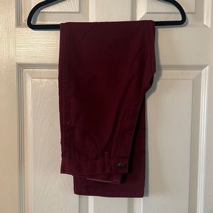 Burgundy Wrangler Straight Leg Denim